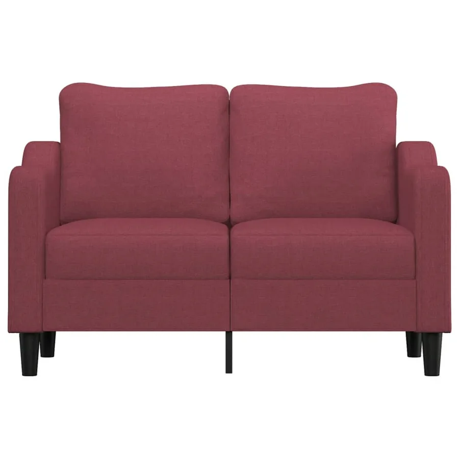 Canapé à 2 places Rouge bordeaux 120 cm Tissu - 3