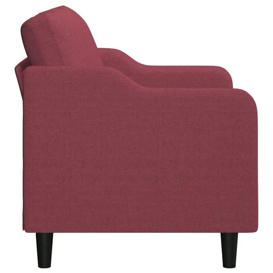 Canapé à 2 places Rouge bordeaux 120 cm Tissu - 4
