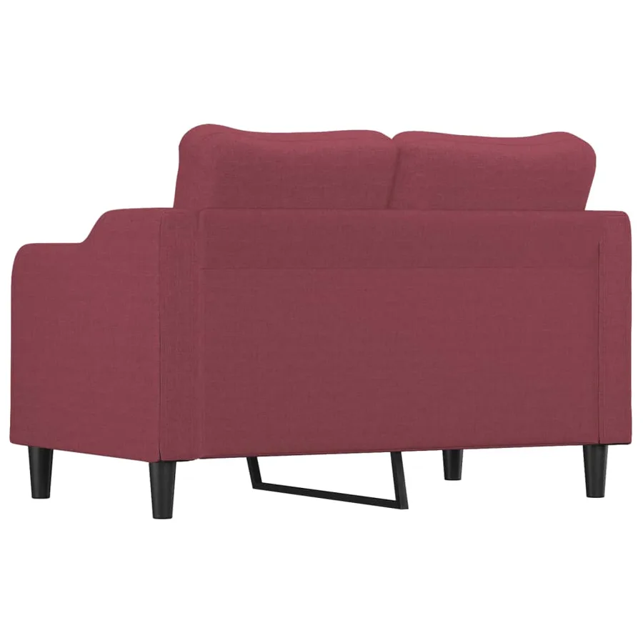 Canapé à 2 places Rouge bordeaux 120 cm Tissu - 5
