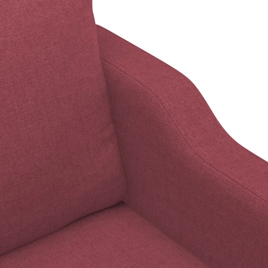 Canapé à 2 places Rouge bordeaux 120 cm Tissu - 6