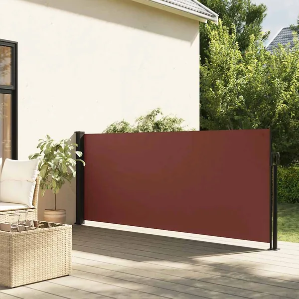Auvent latéral rétractable marron 100x300 cm