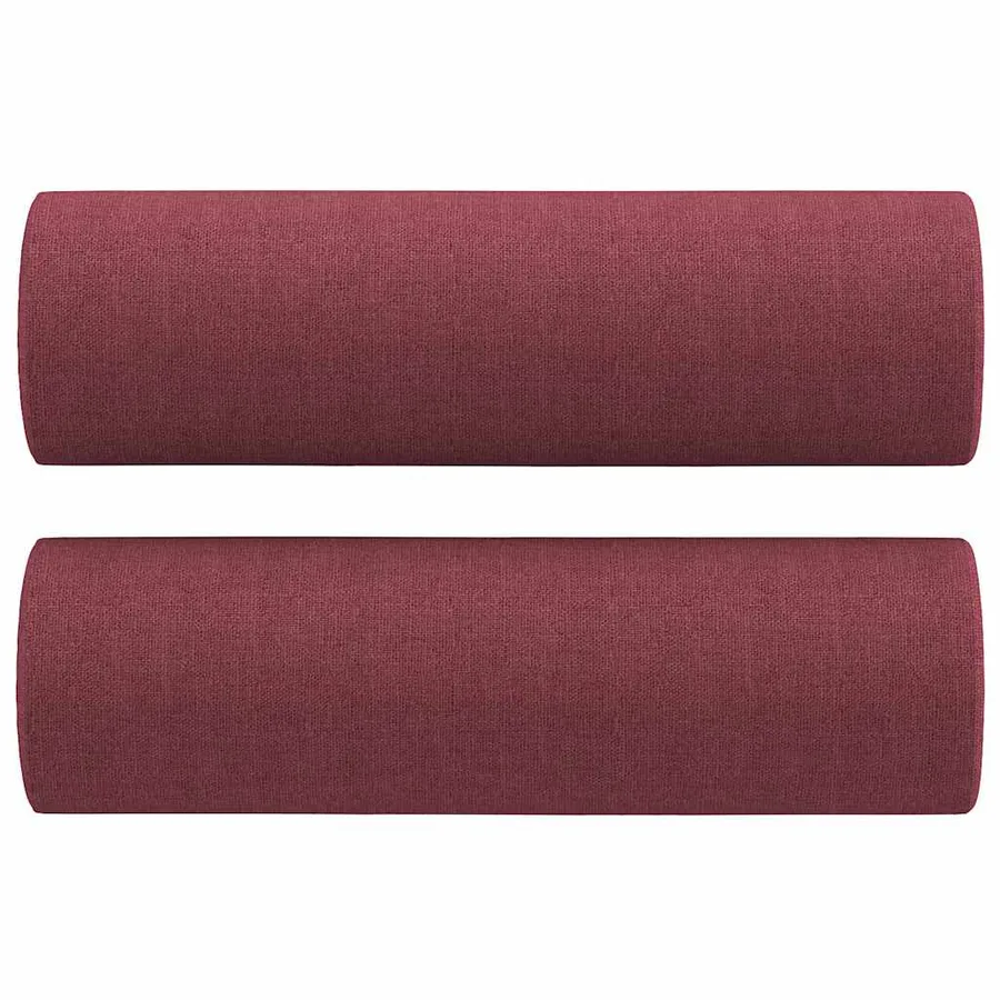 Ensemble de canapés 2 pcs avec coussins rouge bordeaux tissu - 5
