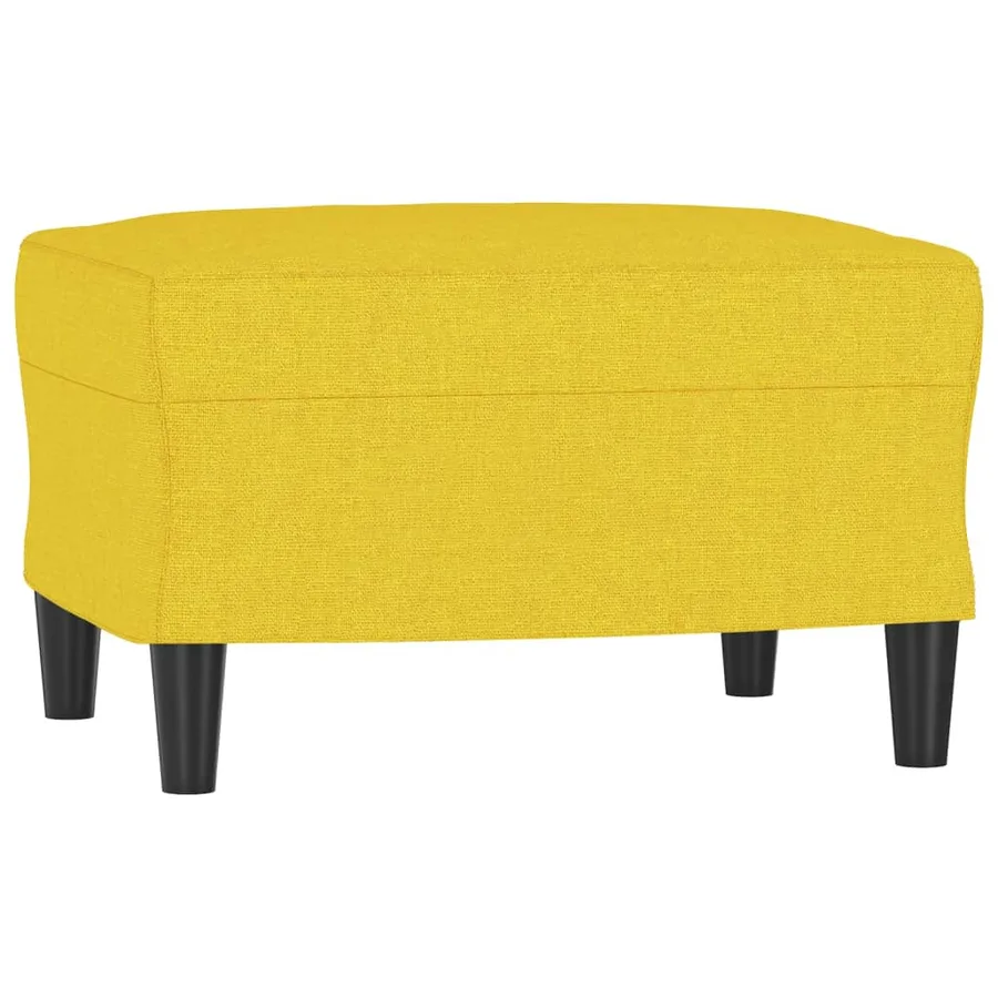 Canapé à 3 places avec repose-pieds Jaune clair 180 cm Tissu - 5