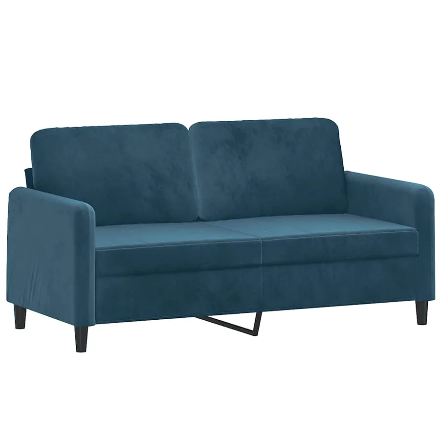 Canapé à 2 places Bleu 140 cm Velours - 2