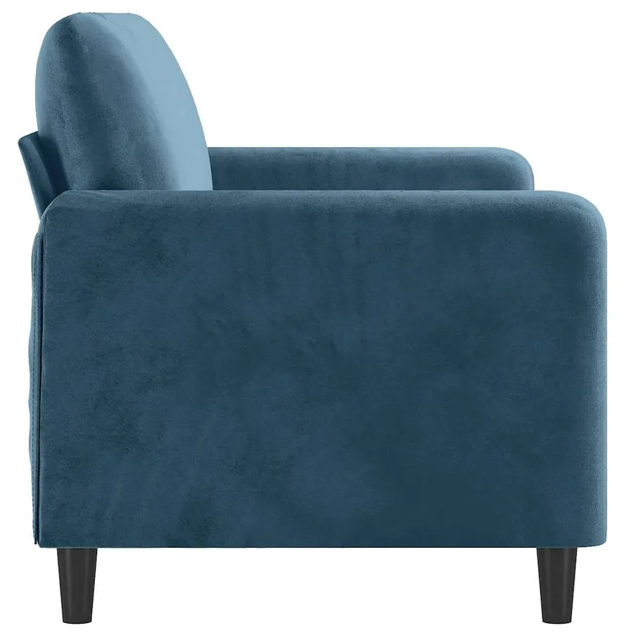 Canapé à 2 places Bleu 140 cm Velours - 4