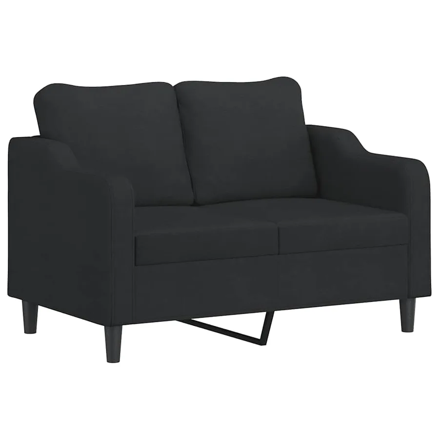 Ensemble de canapés 3 pcs avec coussins Noir Tissu - 4