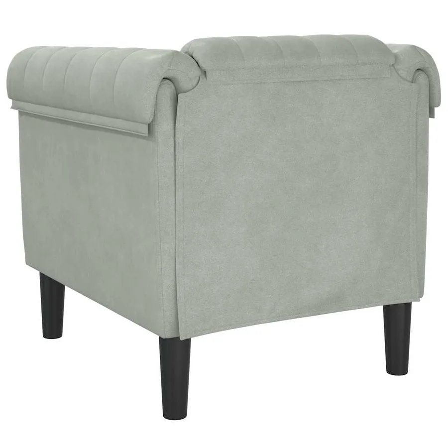 Fauteuil gris clair Velours - 6