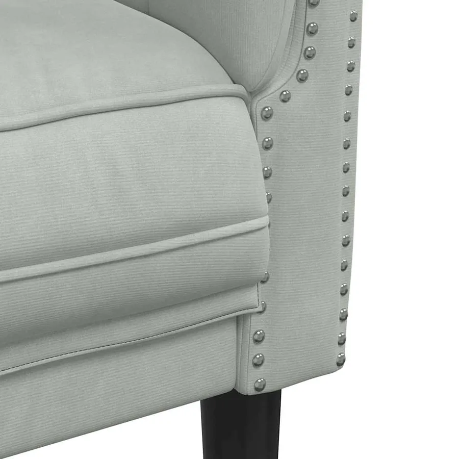Fauteuil gris clair Velours - 7