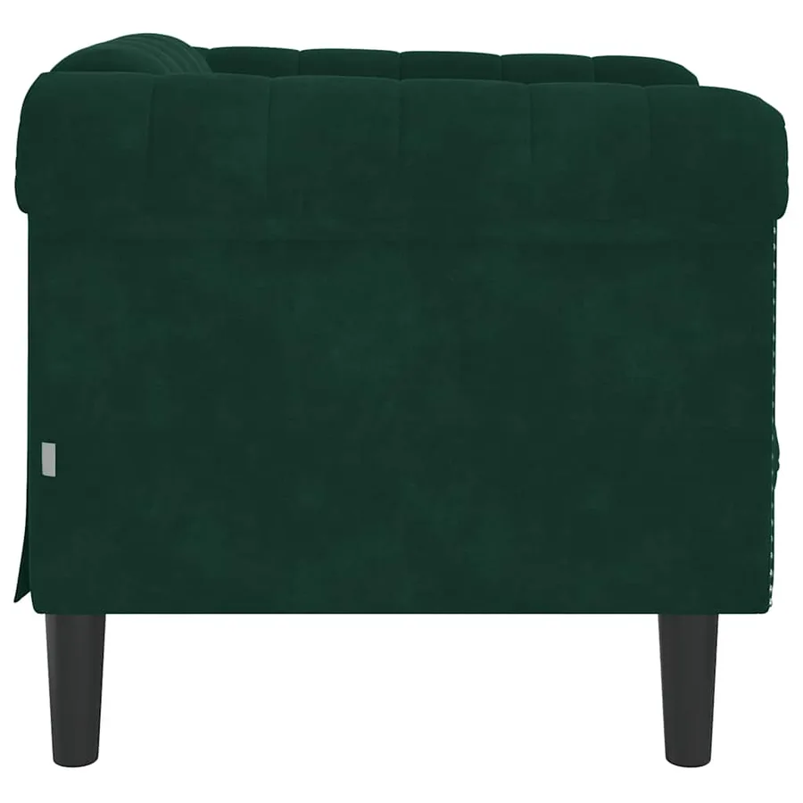 Fauteuil vert foncé velours - 5