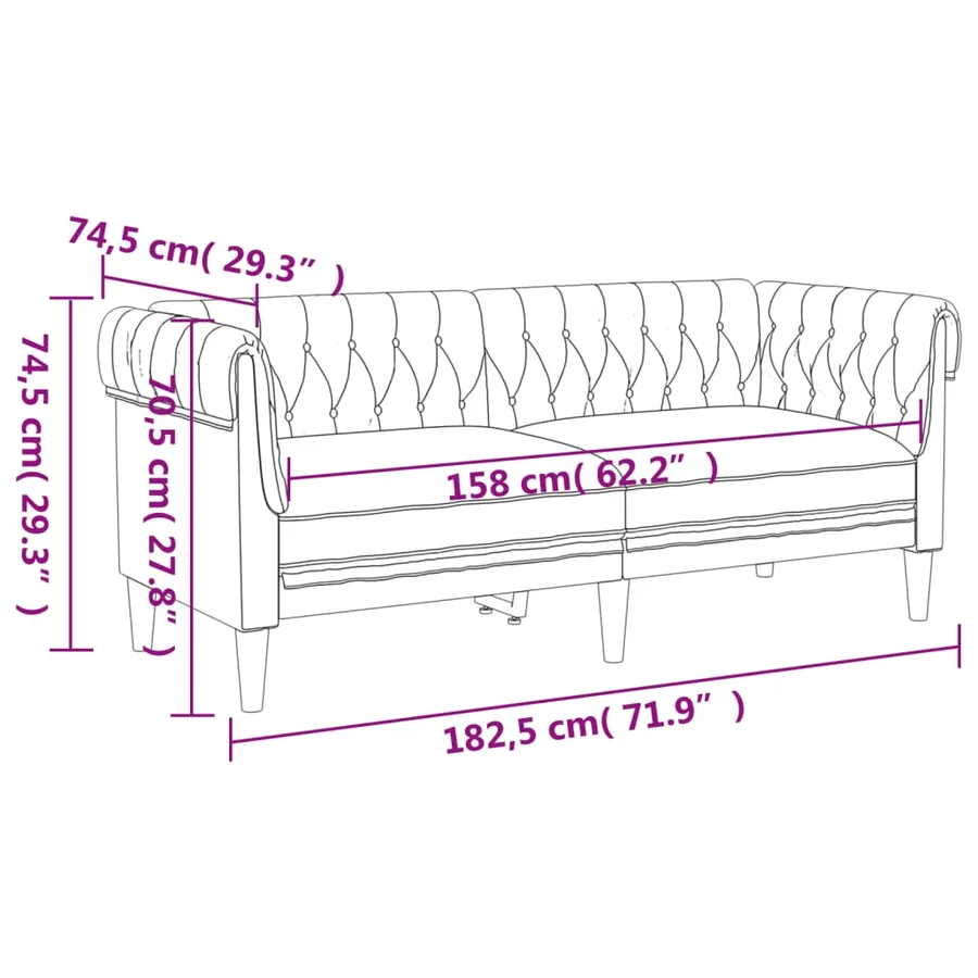 Ensemble de canapés 2 pcs marron tissu - 9