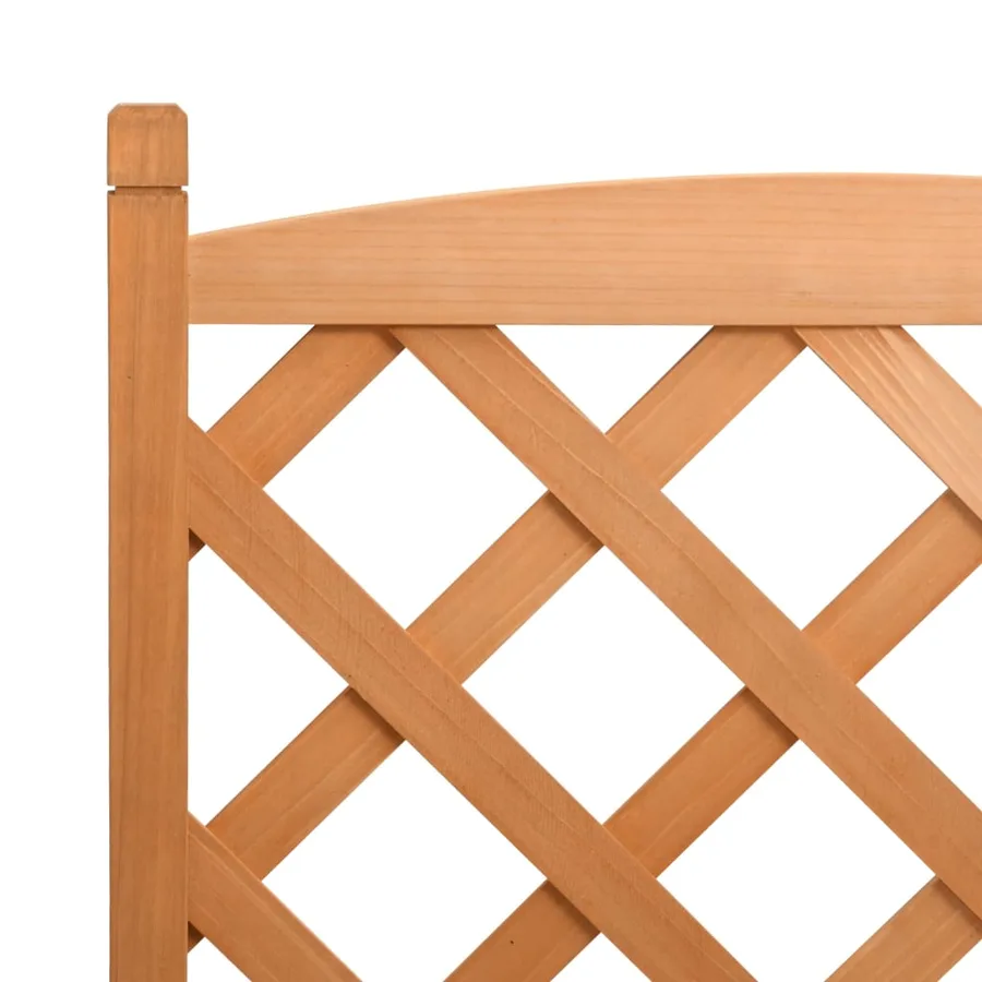 Jardinière avec treillis marron bois massif de sapin - 7