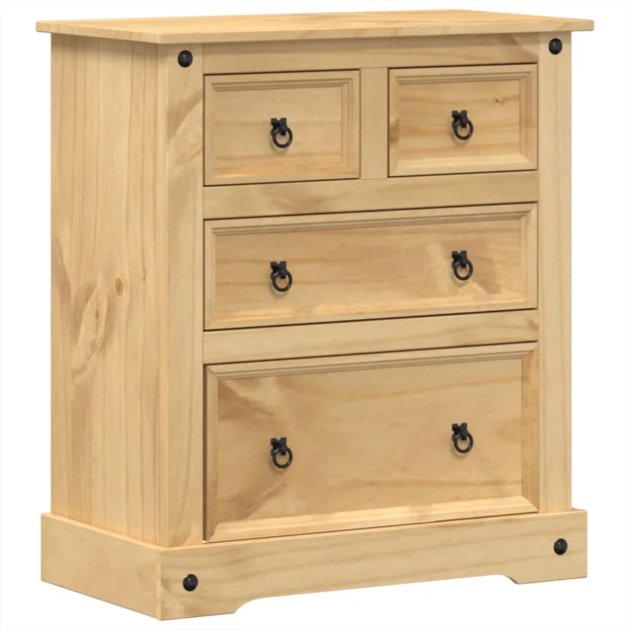 Commode Corona 80x43x91 cm bois massif de pin - 2