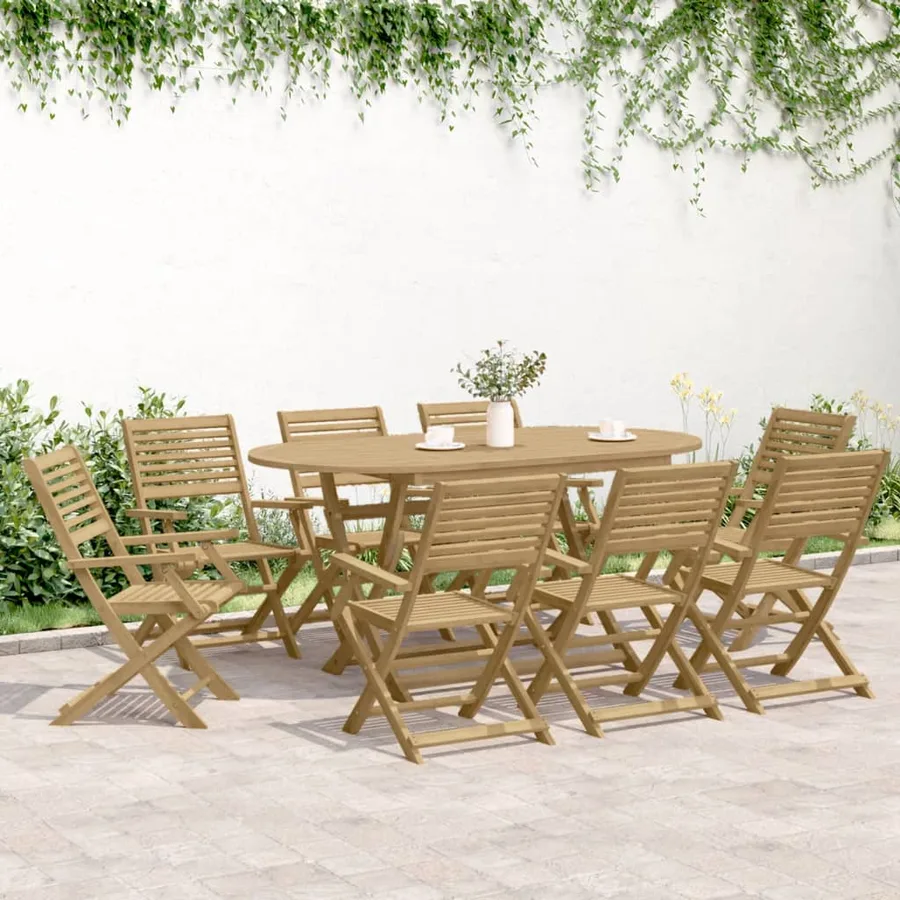 Chaises pliables de jardin lot de 6 bois massif d'acacia - 3