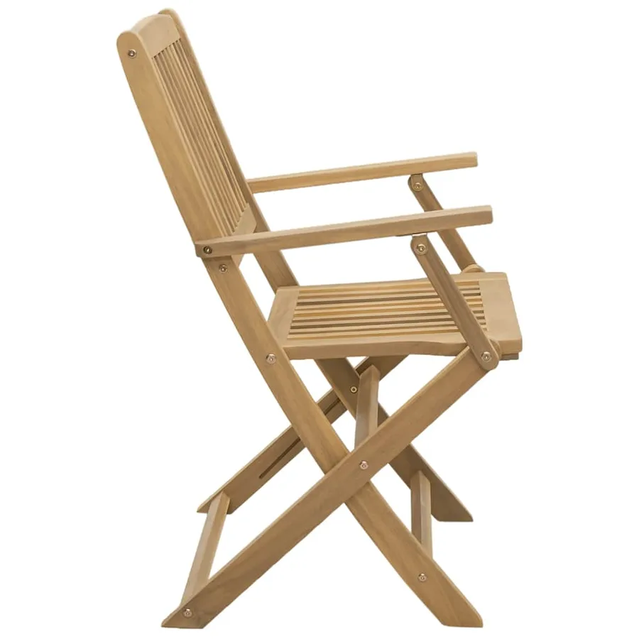 Chaises pliables de jardin lot de 2 bois massif d'acacia - 6