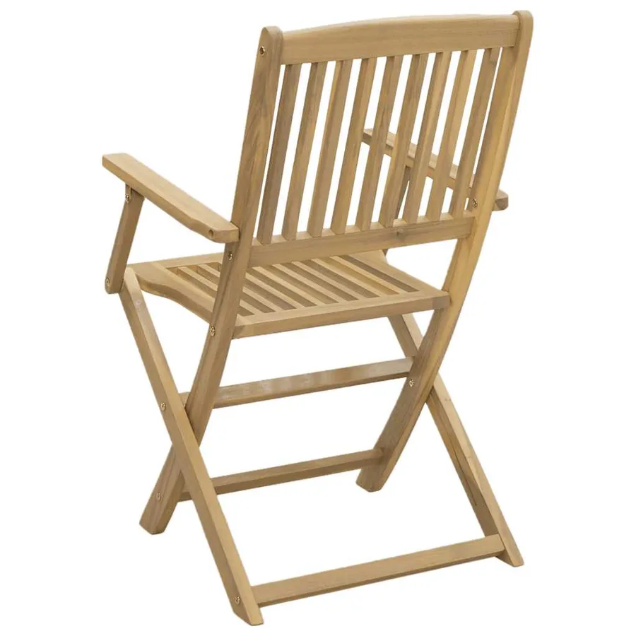 Chaises pliables de jardin lot de 2 bois massif d'acacia - 7