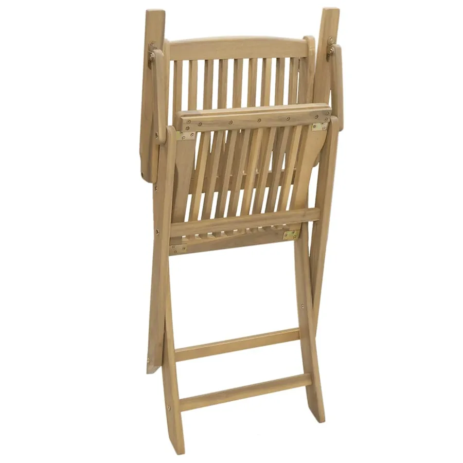 Chaises pliables de jardin lot de 2 bois massif d'acacia - 8