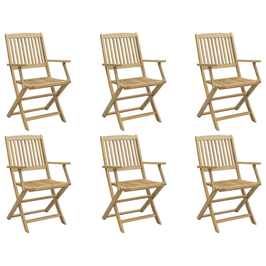Chaises de jardin pliantes lot de 6 54x61x88 cm bois d'acacia - 2