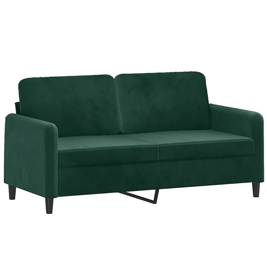Ensemble de canapés 3 pcs avec coussins vert foncé velours - 4