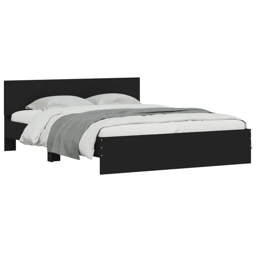 Cadre de lit sans matelas noir 140x190 cm - 3