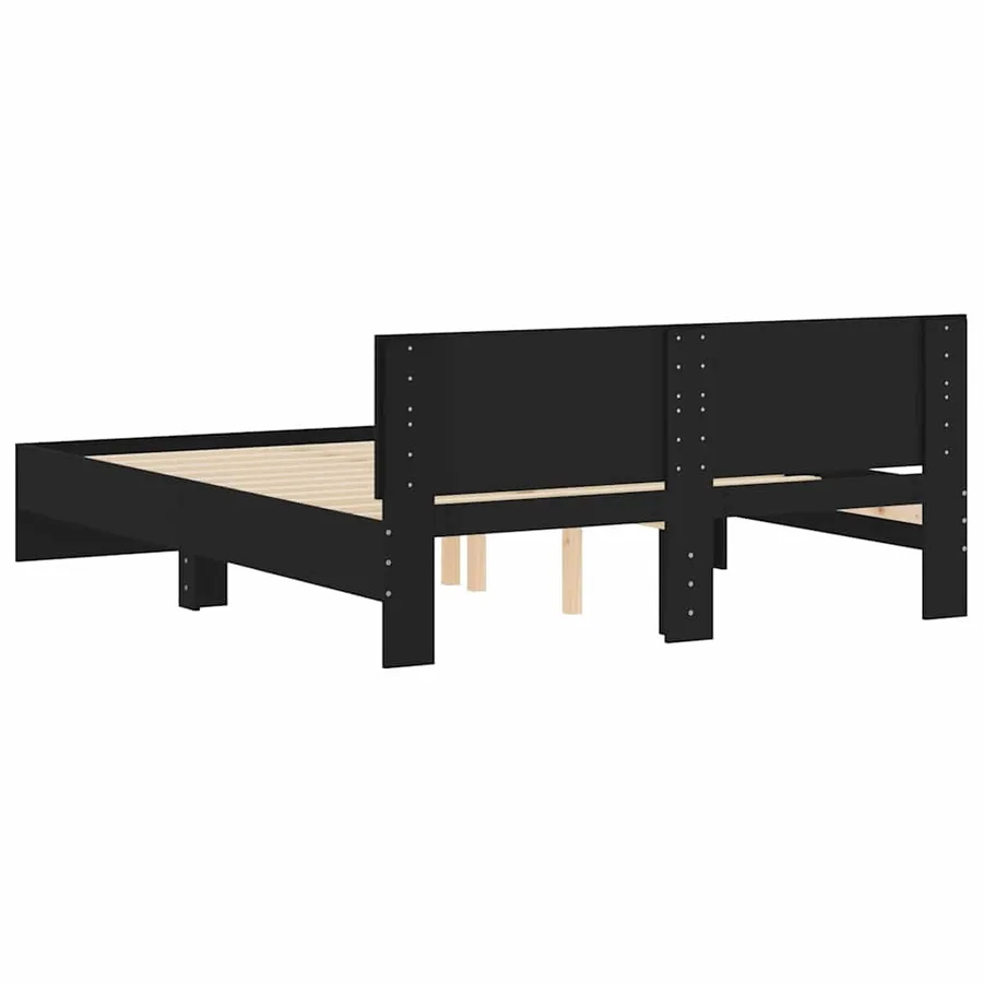 Cadre de lit sans matelas noir 140x190 cm - 7