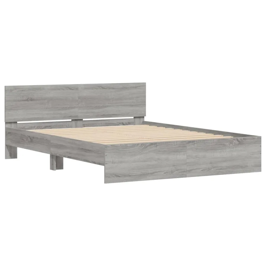 Cadre de lit sans matelas sonoma gris 140x190 cm - 4