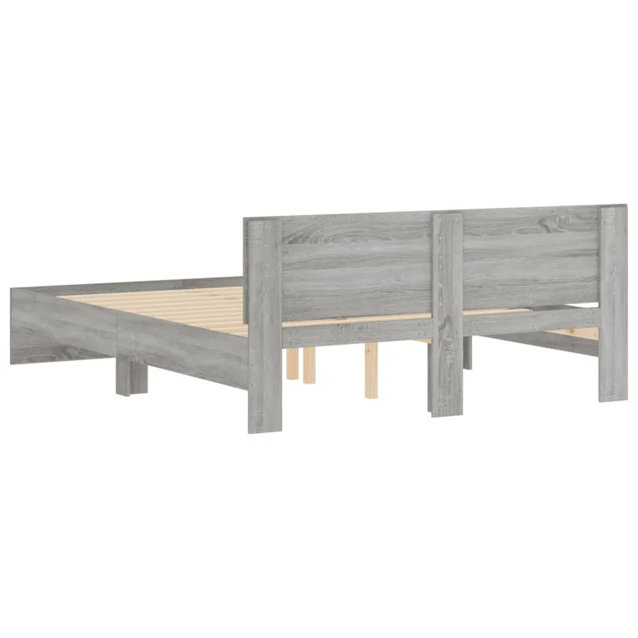 Cadre de lit sans matelas sonoma gris 140x190 cm - 7