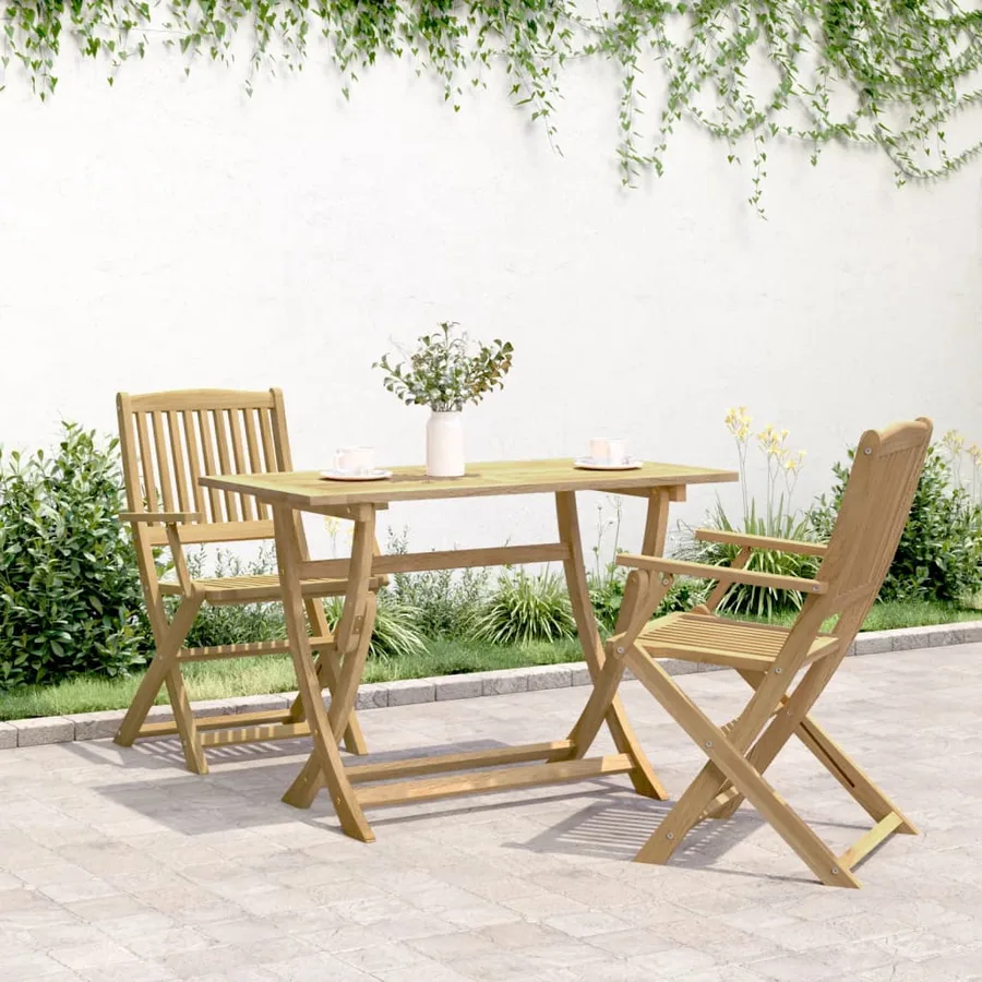 Table pliable de jardin 110x55x75 cm bois d'acacia solide - 3
