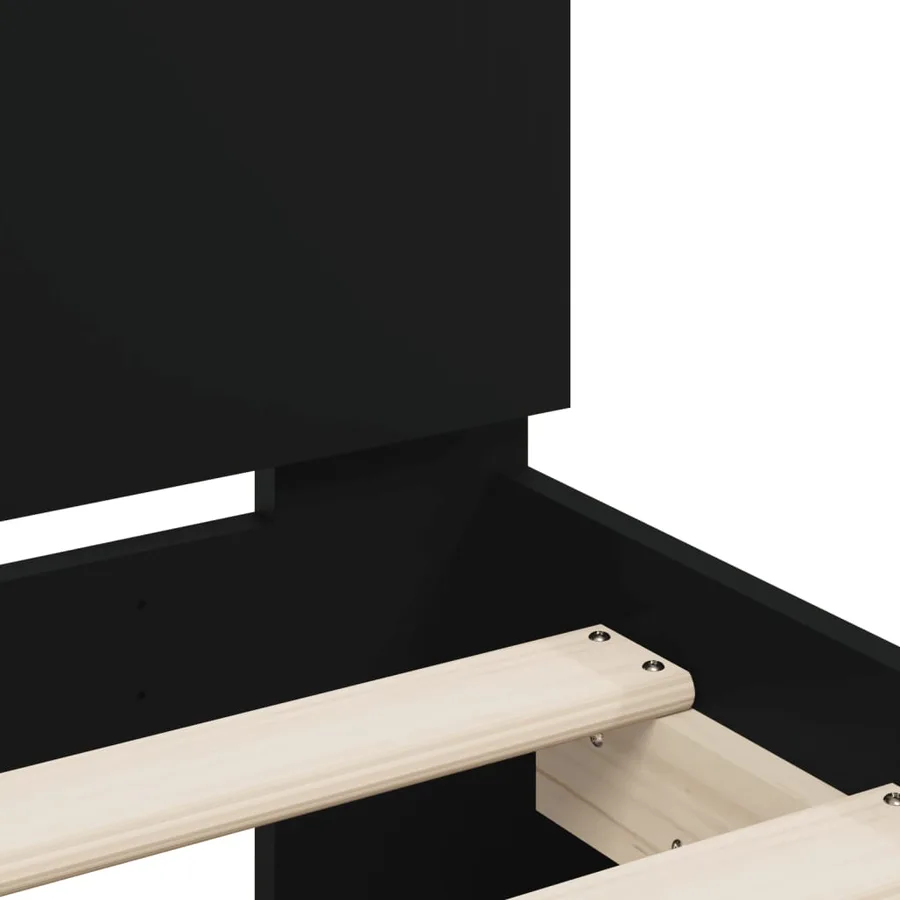 Cadre de lit sans matelas avec lumières LED noir 90x200 cm - 10