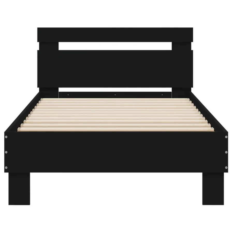 Cadre de lit sans matelas avec lumières LED noir 90x200 cm - 7