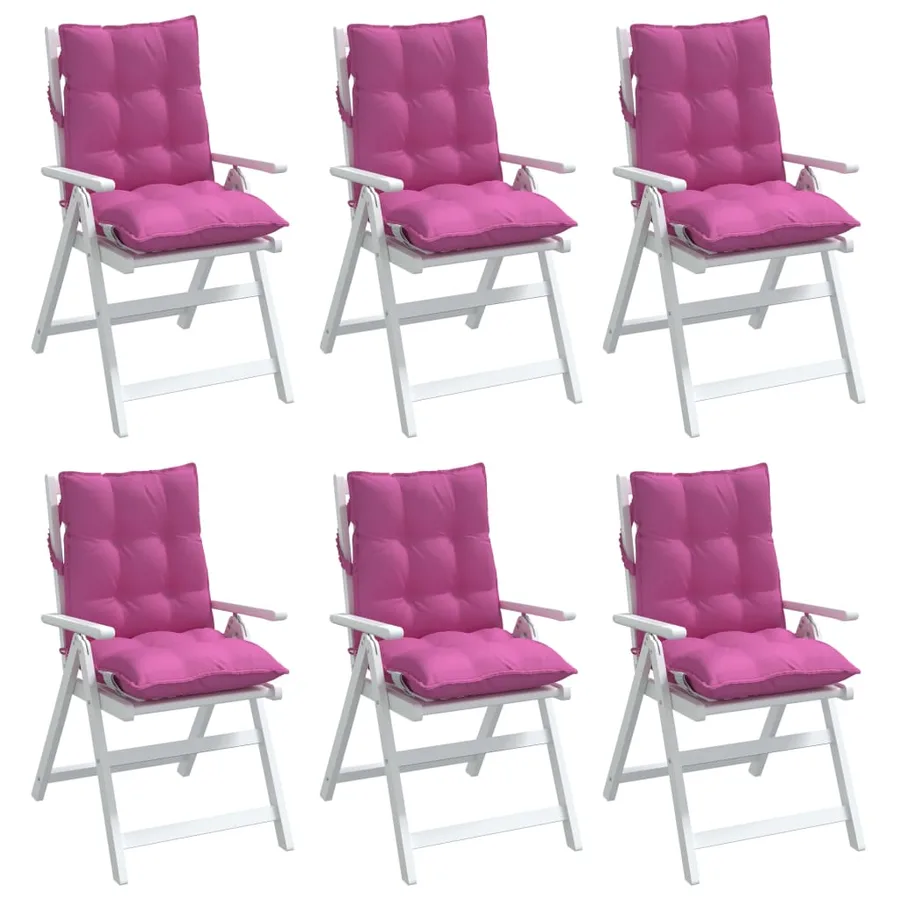 Coussins de chaise à dossier bas lot de 6 rose tissu oxford - 4