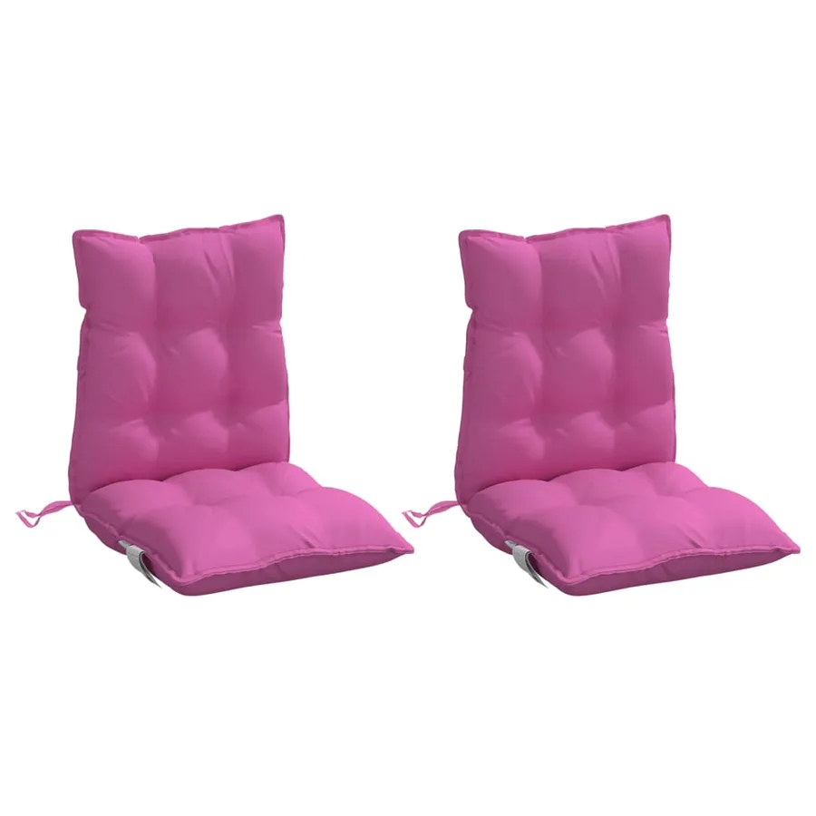 Coussins de chaise à dossier bas lot de 2 rose tissu oxford - 3