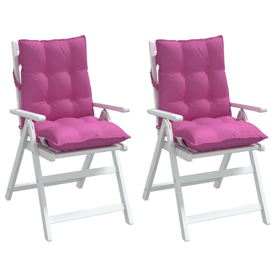 Coussins de chaise à dossier bas lot de 2 rose tissu oxford - 4