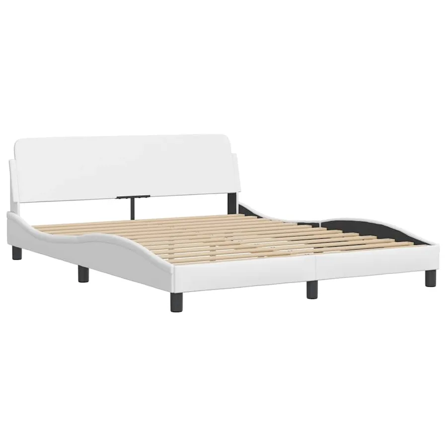 Cadre de lit Dover blanc 160x200 cm similicuir - 3