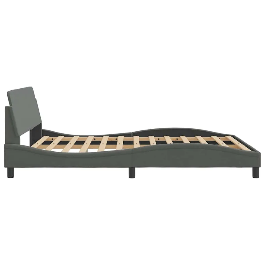 Cadre de lit Dover gris foncé 160x200 cm tissu - 5