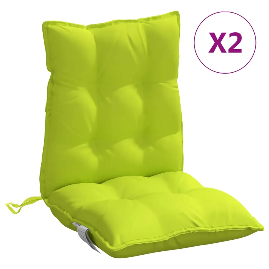 Coussins de chaise à dossier bas lot de 2 vert vif - 2