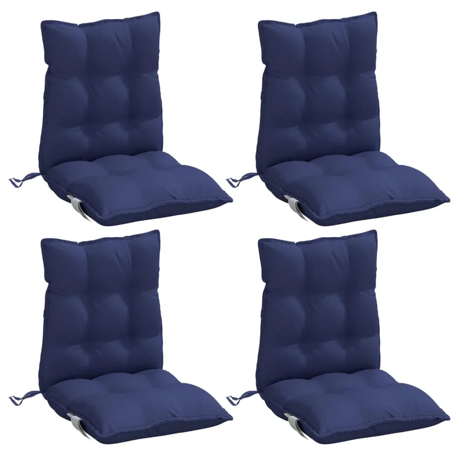 Coussins de chaise à dossier bas lot de 4 bleu marine - 3