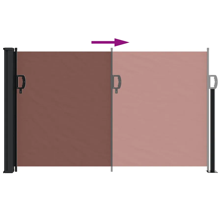 Auvent latéral rétractable marron 120x600 cm - 5