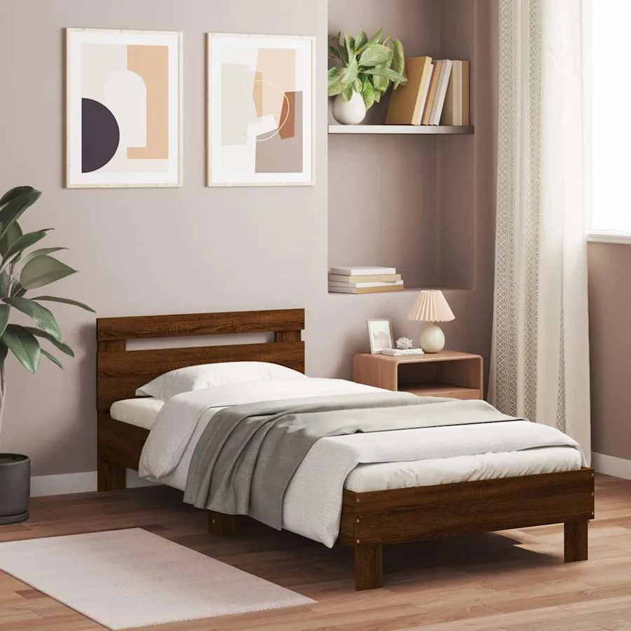 Cadre de lit sans matelas avec lumières LED 75x190 cm - 4