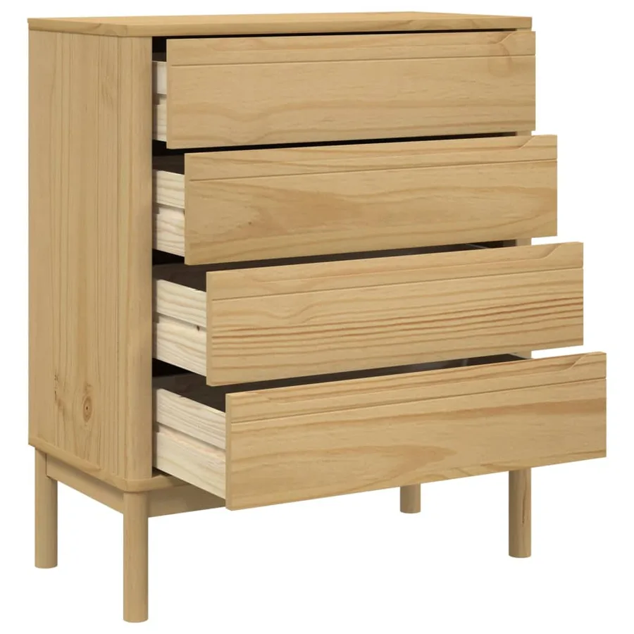 Commode FLORO cire marron bois de pin massif - 8