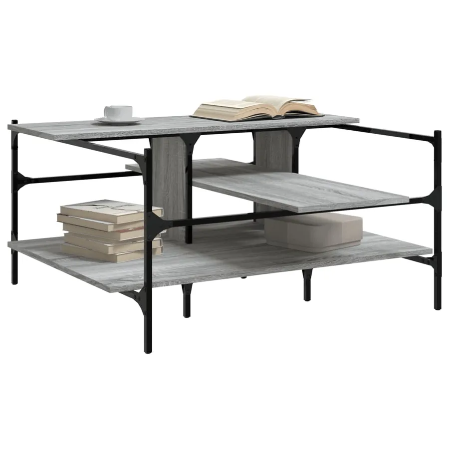 Table basse sonoma gris 100x100x48,5 cm bois d'ingénierie - 4