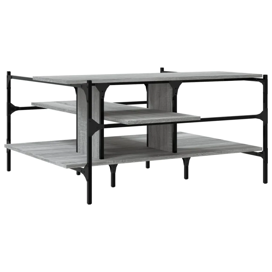 Table basse sonoma gris 100x100x48,5 cm bois d'ingénierie - 7