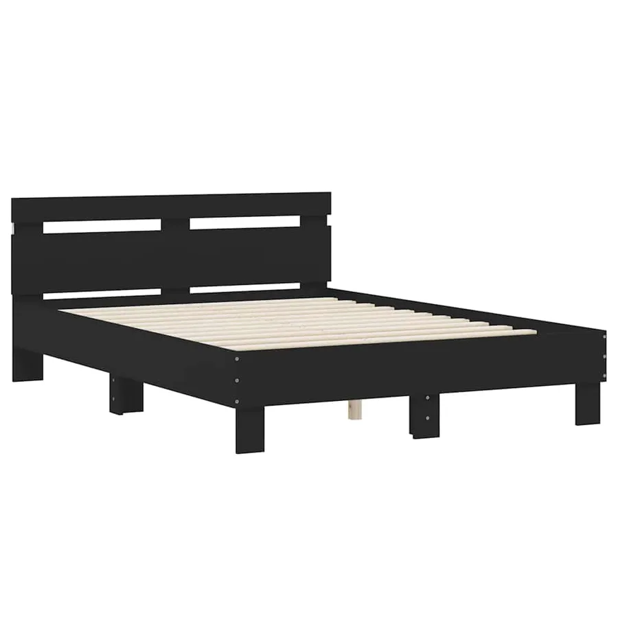 Cadre de lit avec LED sans matelas noir 120x200 cm - 6