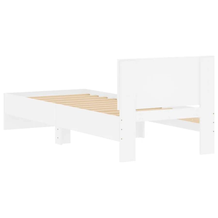 Cadre de lit sans matelas avec tête de lit blanc 90x200 cm - 7