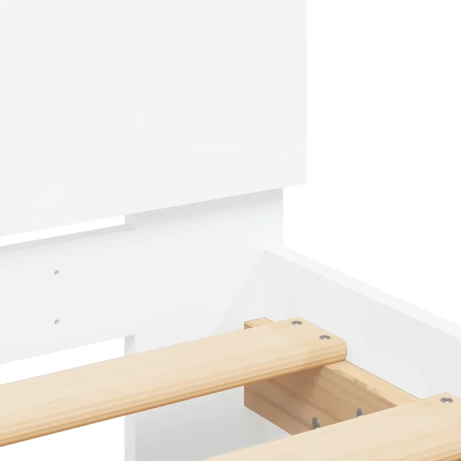 Cadre de lit sans matelas avec tête de lit blanc 90x200 cm - 8