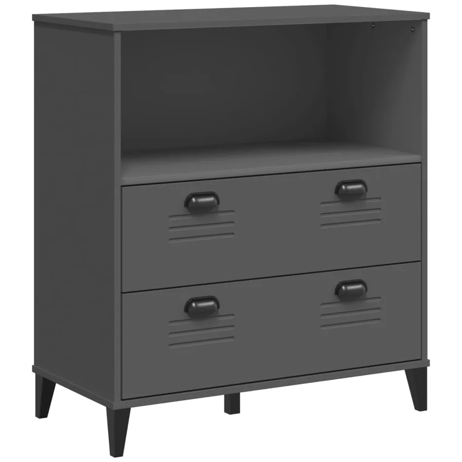 Bibliothèque VIKEN gris anthracite 80x40x90cm bois d'ingénierie - 2