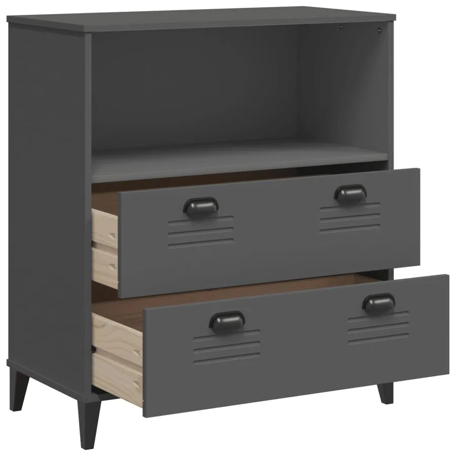 Bibliothèque VIKEN gris anthracite 80x40x90cm bois d'ingénierie - 5