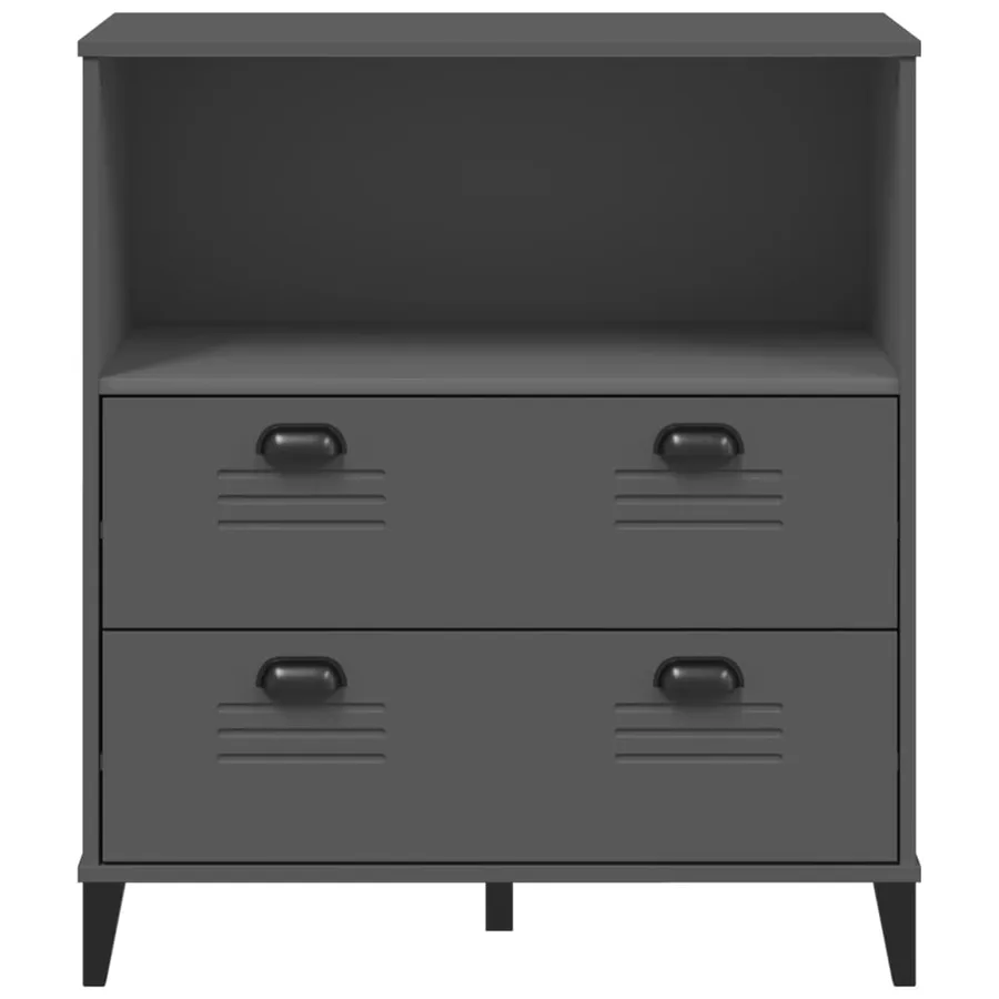 Bibliothèque VIKEN gris anthracite 80x40x90cm bois d'ingénierie - 6