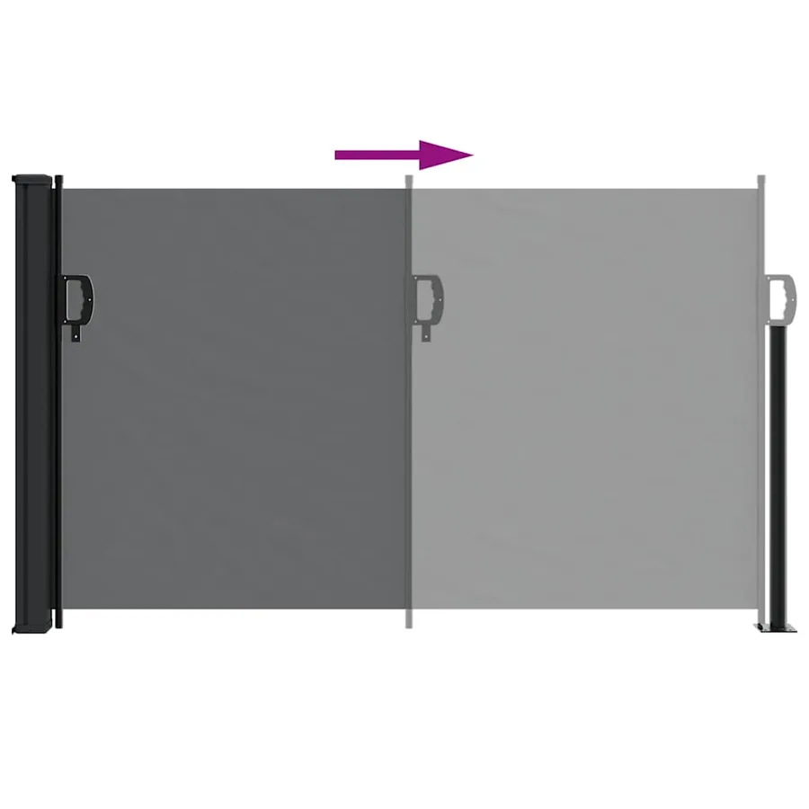 Auvent latéral rétractable noir 120x600 cm - 6