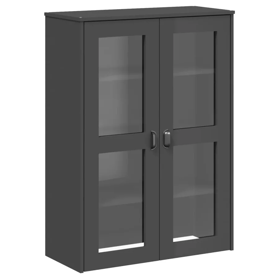 Buffet VIKEN gris anthracite 80x40x190 cm bois massif de pin - 8