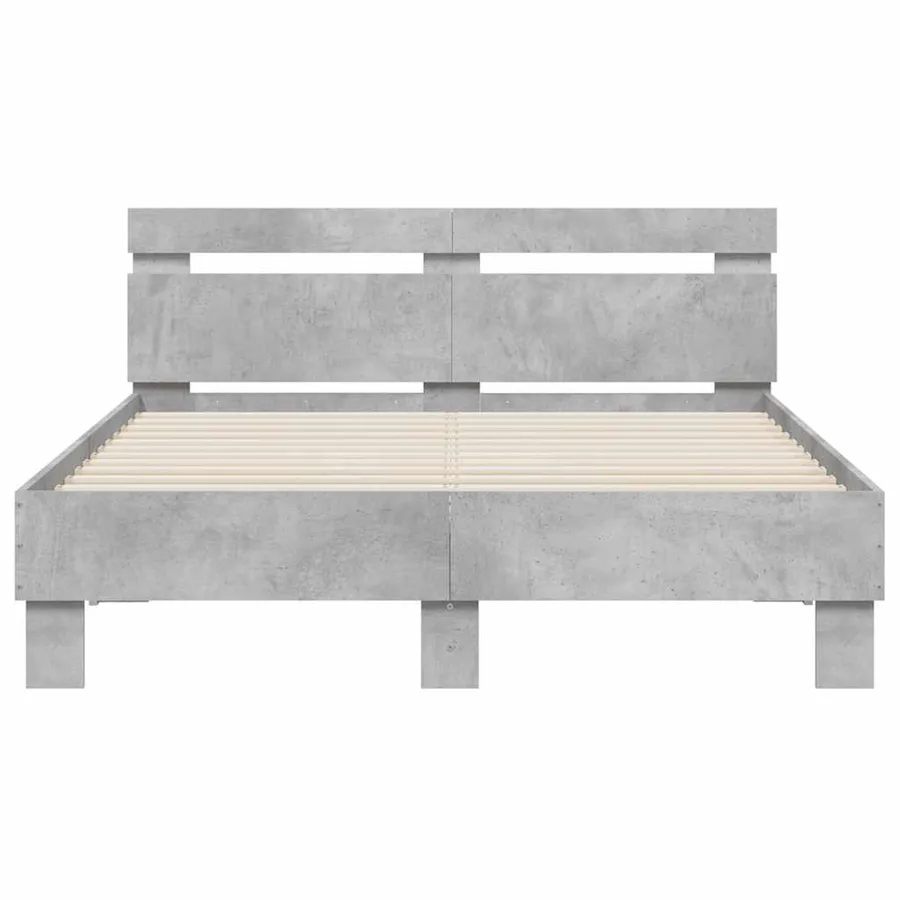 Cadre de lit avec LED sans matelas gris béton 120x200 cm - 7
